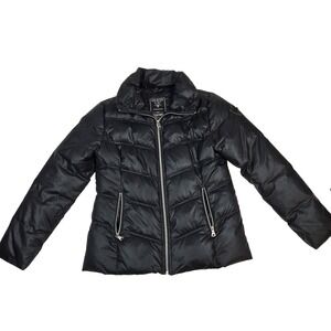 Guess Womens Black‎ Long Sleeve Full Zip Pockets Puffer Down Jacket Size Large